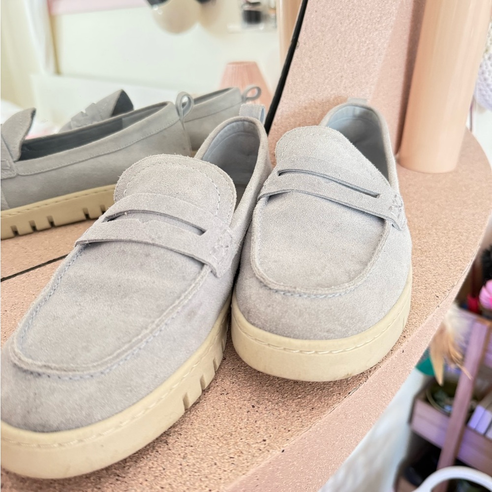 Light Blue Suede Loafers